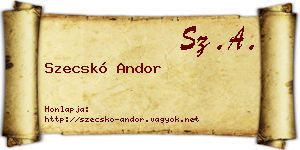 Szecskó Andor névjegykártya