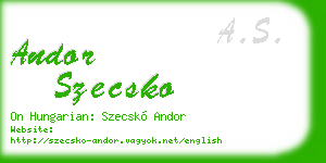 andor szecsko business card